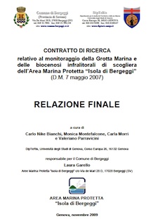 Anteprima pubblicazione: Monitoraggio Grotta Marina e scogliere (2009)